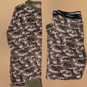 Hanes Waffle Knit Thermal set, kids m(10-12)